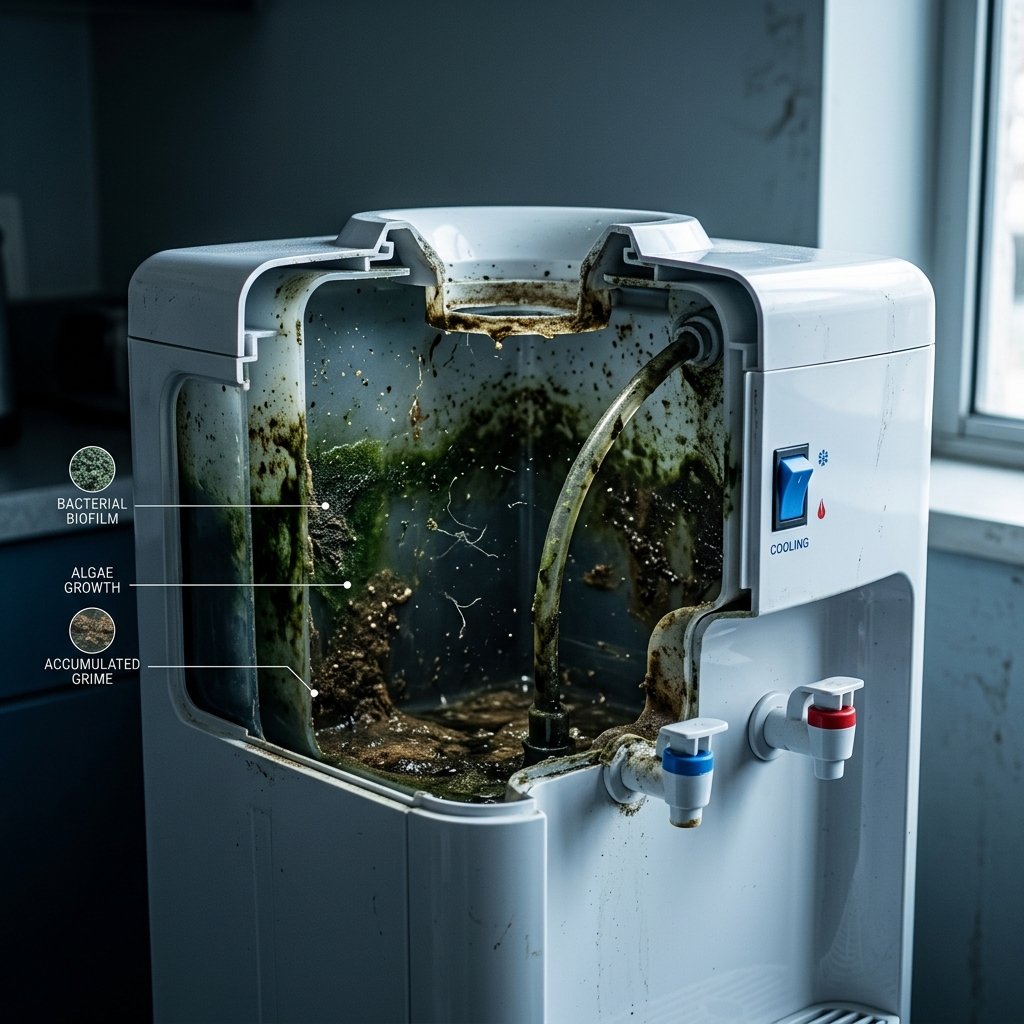 Dispenser berlumut dan kotor